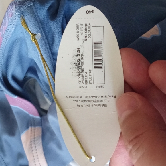 Mynah One Shoulder Twist Tankini Top Only Size XXL - Picture 7 of 11